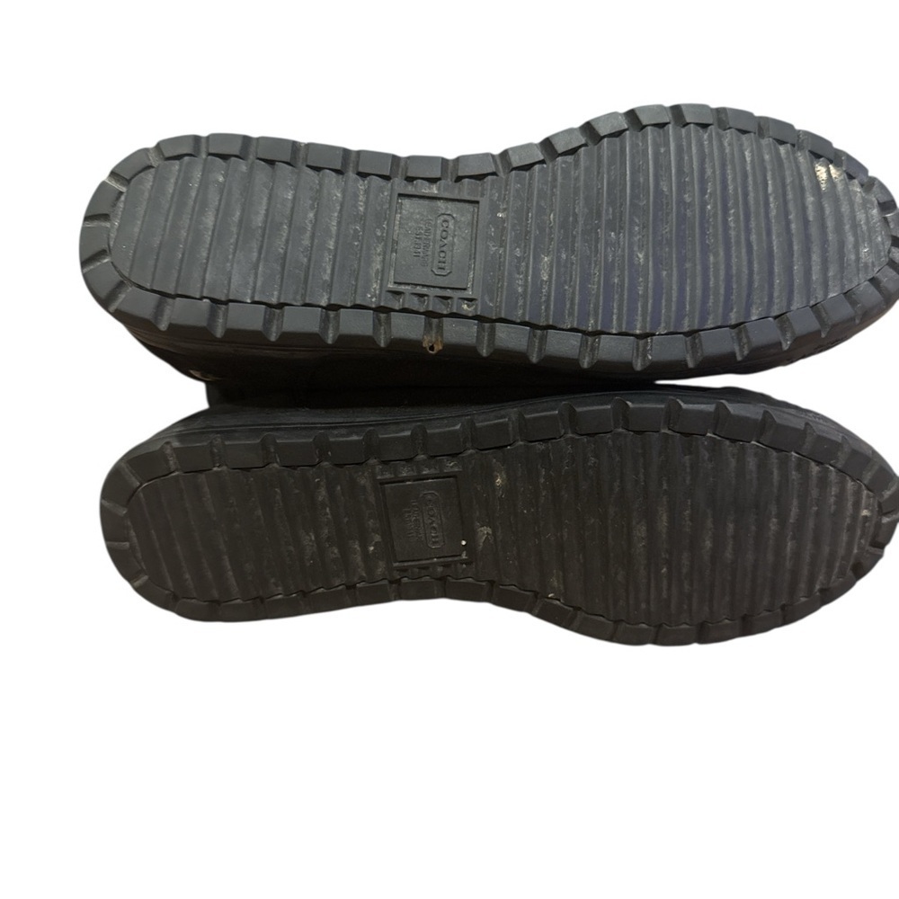 Coach Black Fold-Over Boots with Signature Pattern - Picture 4 of 6